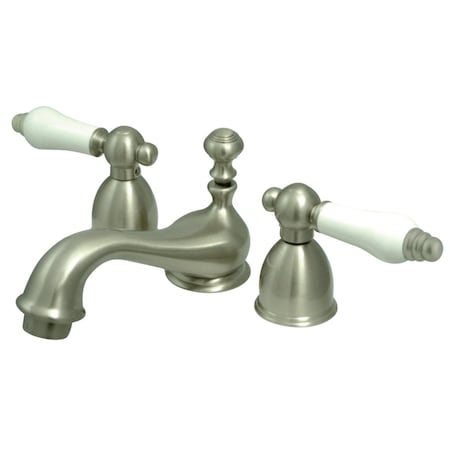 Kingston Brass KS3958PL Restoration Mini-Widespread Bathroom Faucet, Brushed Nickel KS3958PL